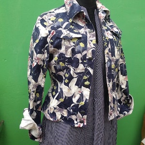 MARIELLA BURANI JACKET| Vintage Floral jacket| Vintage 90s Jacket|Mariella Burani Vintage Jacket |Vintage Amulets Jacket| Cotton Jacket
