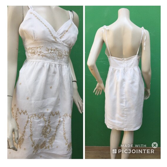 COTTON EMBROIDERED DRESS Sexy cotton dress Linen e