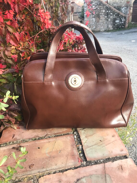 60s VINTAGE SATCHEL||Brown Faux Bag | vintage Satc