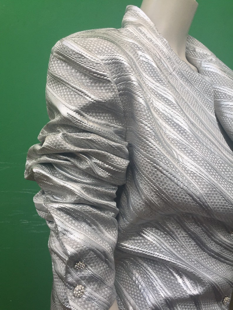 LUREX BROCCATO SILVER Jacket 90s Sartorial Jacket Silver lurex jacket Vintage silver jacket