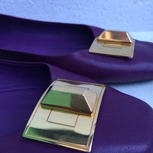 EMILIO PUCCI FLAT |Violet Leather flat | Fashion leather flat | Emilio Pucci leather ballet flats || Fashion vintage Flat| Fashion Girl