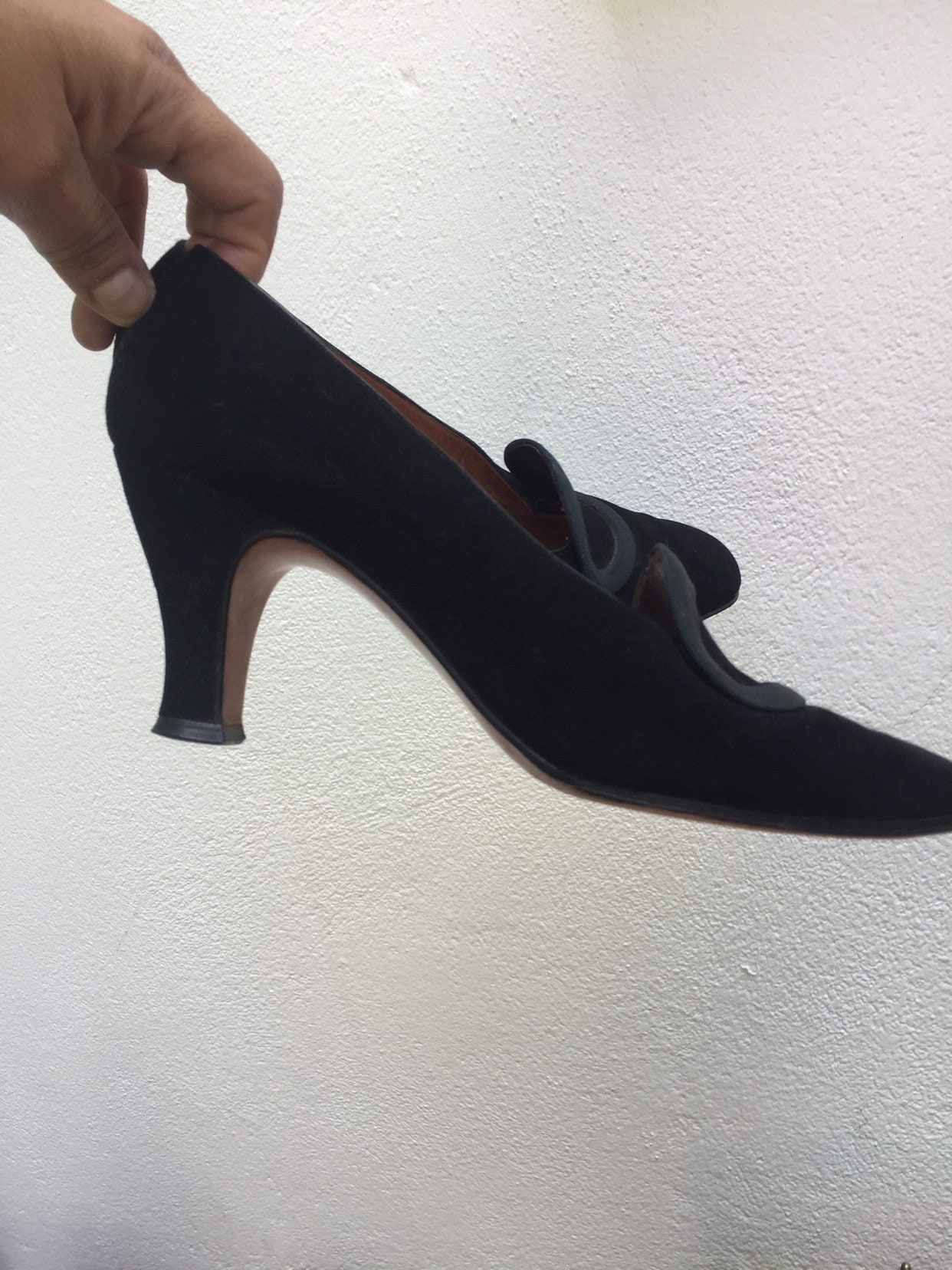 20s style GOTICK SUEDE SHOES Suede leather shoes décolleté