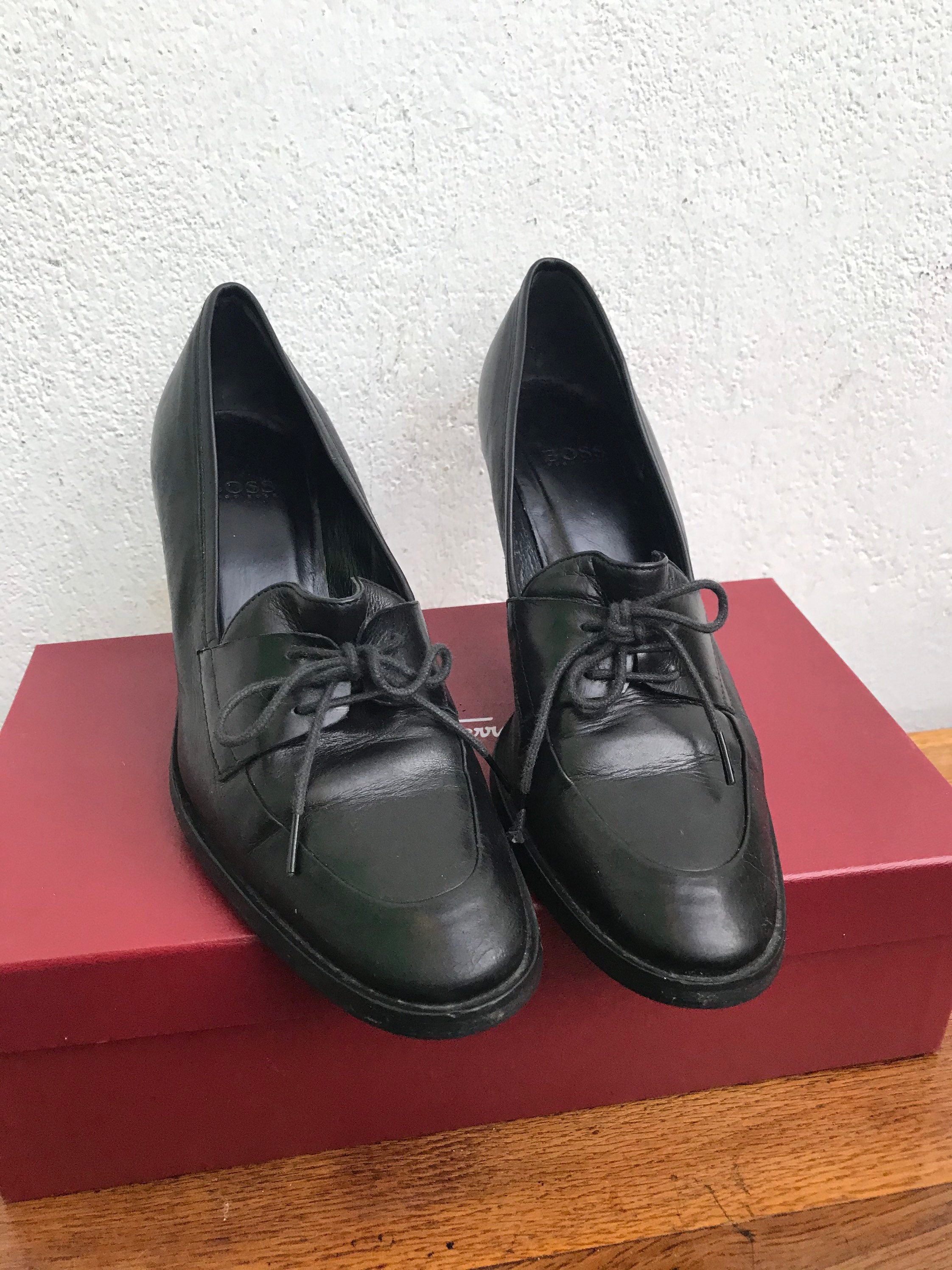 Loafers BOSS LEATHER Shoes Hugo Boss Black - Etsy