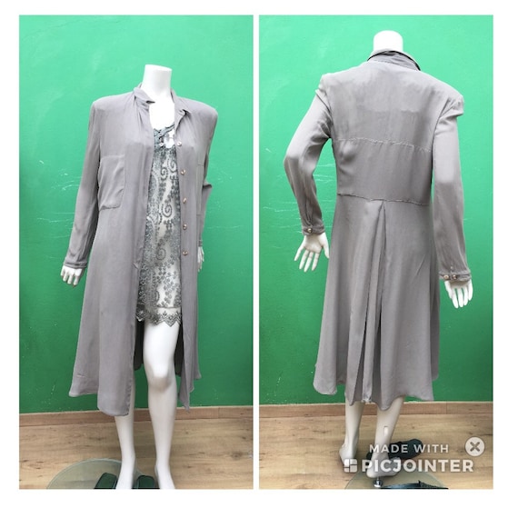 ARMANI -LONG BLAZER Dress |90s Kimono blazer Arma… - image 5