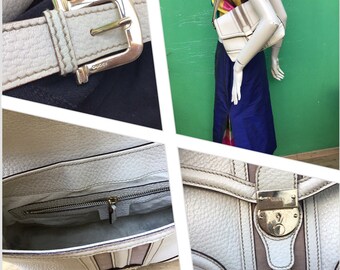 GUCCI VINTAGE LEATHER Bag Cream leather Shoulderbag