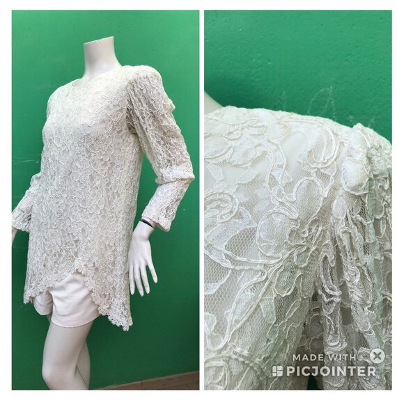 LACE MINI DRESS Fashion cream Lace Mini dress Long