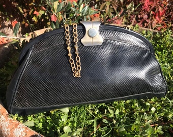 VINTAGE PYTHON LEATHER Pouch | Luxury leather Pouch|Vintage Python shoulderbag|90s vintage bag| pouch | fashion pouch| shoulder bag and clutch bag