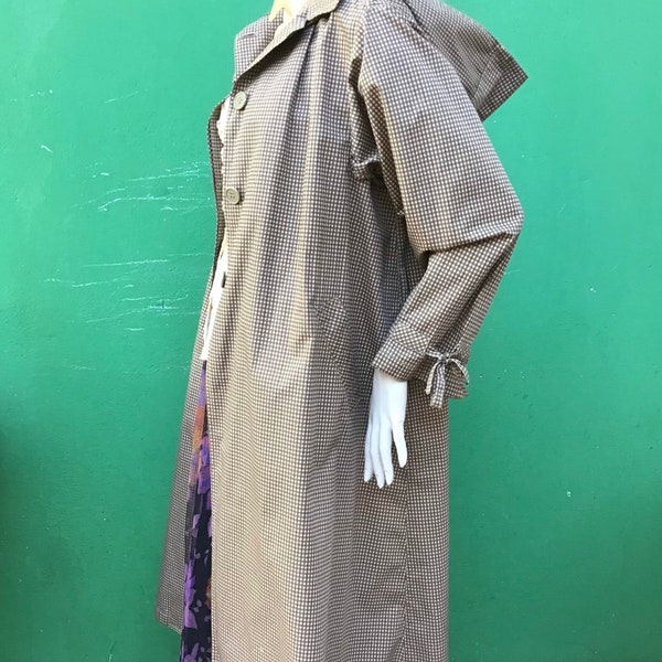 A/1 VINTAGE- FASHION HOODED Trench | imperméable à capuchon vintage | trench-coat de mode vintage | Trench anglais