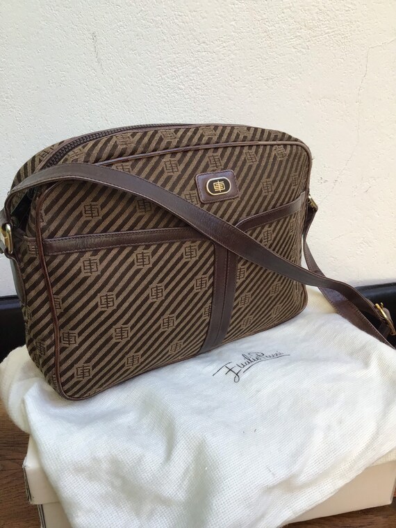 EMILIO PUCCI SHOULDERBAG Brown canvas shoulder bag Vintage Emilio Pucci Vintage leather tela shoulderbag Fashion vintage Emilio Pucci Etsy Italia