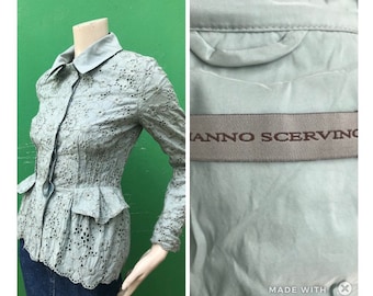 ERMANO SCERVINO-JACKET | Vintage fashion girl | Ermano Scervino celeste Cotton Jacket | Light Blue Jacke| Fashion Casual jacket