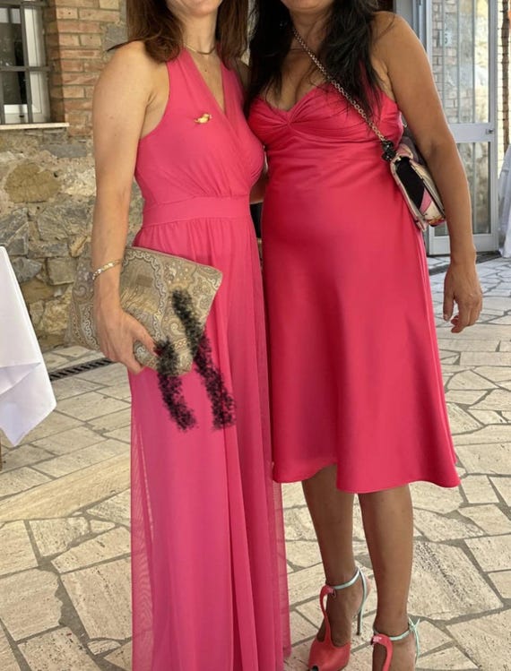 CALVIN KLEIN Shocking Pink Dress| 90s Vintage Dress | Luxury Dress Formal  Dress | Calvin Klein Evening Dress | Calvin Klein Dress| - Etsy