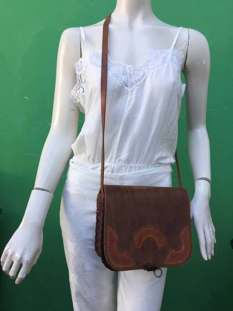 Handmade leather bag Handmade leather shoulder strap Hippy Leather Bag BOHEMIAN VINTAGE SHOULDERBAG Leather shoulder bag