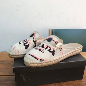 Prada CANVAS NATURAL MULES | Prada Espadrilles Mules | Fashion Vintage Prada | Prada vintage mules | Natural canvas Sabot