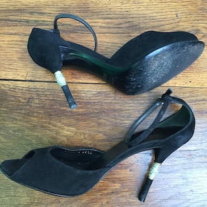 GUCCI BLACK LEATHER Sandals | Vintage Gucci Sandals | Luxury suede leather sandals | Fashion vintage Sandals| Luxury Shoes | Gucci Sandals