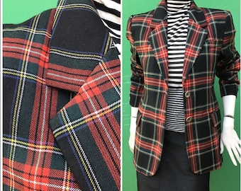 a/1 VINTAGE-KARIERJACKE| Tartan karierte Jacke | Mode Vintage Tartan Karierte Jacke | Maßgeschneiderte Tartan-Karo-Jacke | Vintage Wolljacke