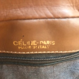CELINE VINTAGE BAG Céline rare vintage shoulderbag Celine Handbag 80s vintage Bag Brown canvas and leather Bag image 6
