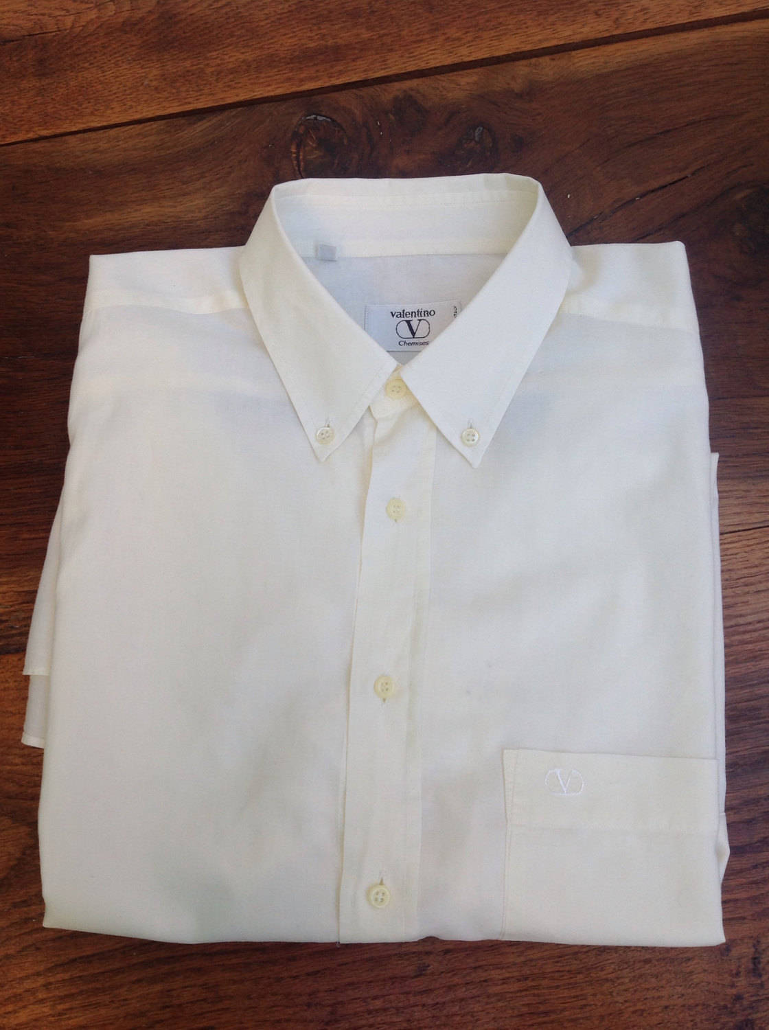 80s Vintage Mens VALENTINO Shirt Long Sleeve Grey Size 40 L Kleding Herenkleding Overhemden & T-shirts Oxfords & Buttondowns 