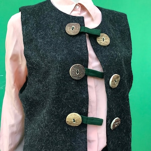 a/1 TYROLEAN WOOL VEST | Tirol Vintage Waistcoat | Vintage Gray Wool Waistcoat | Fashion wool vest | Vintage wool vest| Fashion wool vest| Rare