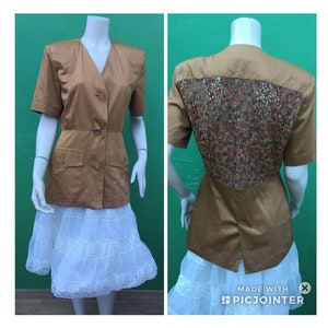 EMBROIDERED SAFARI JACKET Vintage Jacket Mimmina | Antonio Marras Embroidery Jacket 90s vintage blazer | 90s Blazer | Vintage Safari Jacket image 4