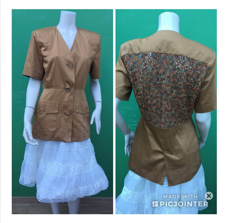 EMBROIDERED SAFARI JACKET Vintage Jacket Mimmina | Antonio Marras Embroidery Jacket 90s vintage blazer | 90s Blazer | Vintage Safari Jacket image 4