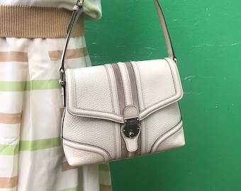GUCCI VINTAGE LEATHER Bag|Cream leather Shoulderbag Gucci|Fashion Vintage Gucci| Leather vintage Bag| Gucci Vintage leather Bag| Luxury Bag