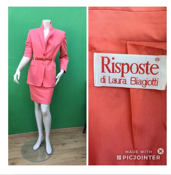 90s LAURA BIAGIOTTI SET | Coral ligh set | Cotton