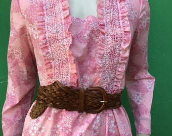 f/1 Vintage-Nachthemd | Langes Prairie-Nachthemd | Maßgeschneidertes Blumenkleid | Baumwollkleid mit Blumenmuster | Langes Vintage-Kleid | Handgefertigtes Kleid