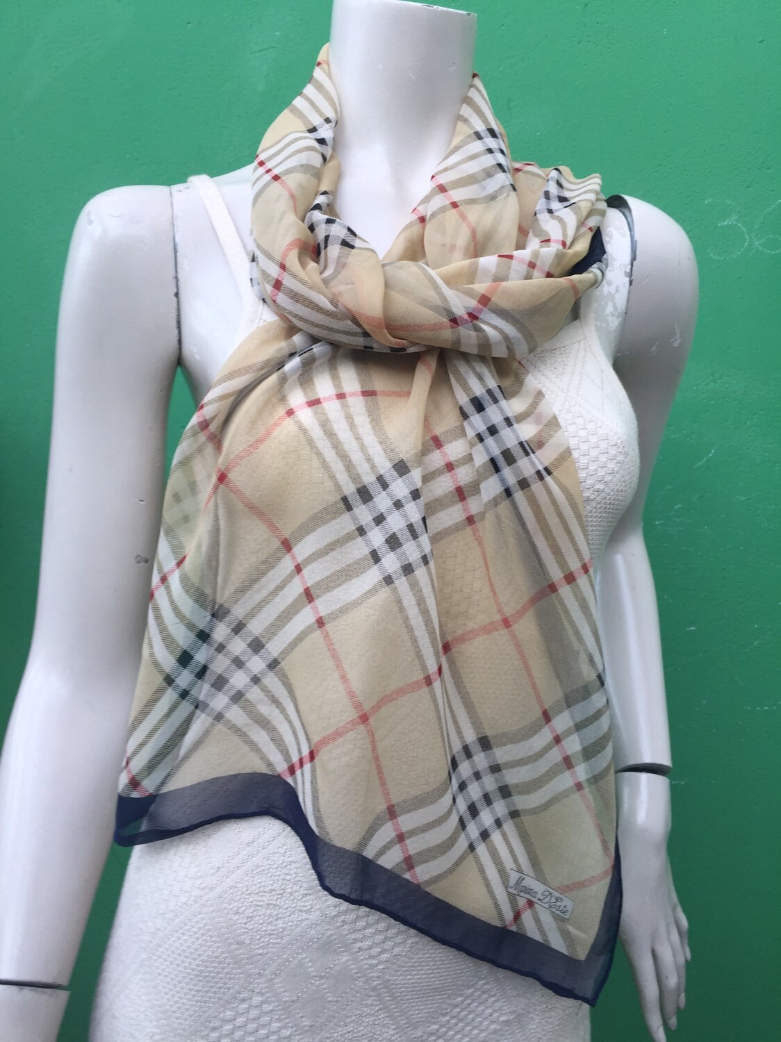 新品登場 Scarf Vintage D'ESTE MARINA |silk 90s Stoles| Silk Fashion 小物