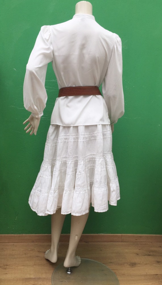 A/1 WHITE COTTON SKIRT | Long flounced skirt| Whi… - image 3