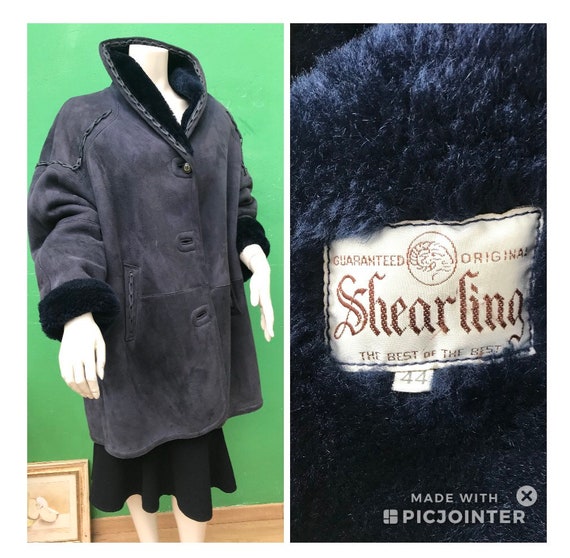Shearling Blue Vintage SHEARLING COAT Vintage shea
