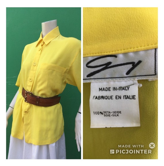 SILK YELLOW SHIRT Genny Versace Silk t-shirt | Vin
