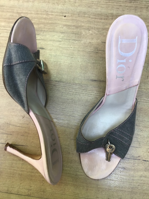 CHRISTIAN DIOR SABOT |jeans Leather Christian Dior Mules|high