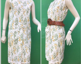 VINTAGE-FLORAL LINEN Dress |Tailoring Fashion vintage Dress| Sartoriale linen floral dress | Vintage fashion summer dress