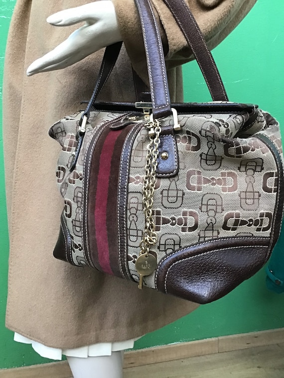 Gucci Vintage Monogram Canvas Shoulder Bag