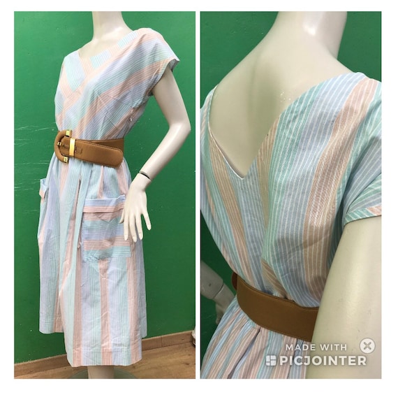 STRIPED COTTON DRESS| Tailoring Striped fashion co