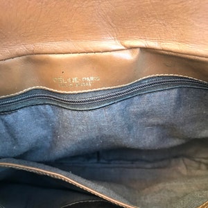 CELINE VINTAGE BAG Céline rare vintage shoulderbag Celine Handbag 80s vintage Bag Brown canvas and leather Bag image 9