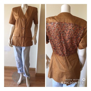 EMBROIDERED SAFARI JACKET Vintage Jacket Mimmina | Antonio Marras Embroidery Jacket 90s vintage blazer | 90s Blazer | Vintage Safari Jacket image 6