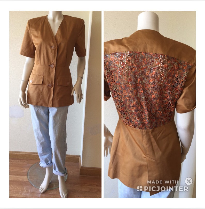 EMBROIDERED SAFARI JACKET Vintage Jacket Mimmina | Antonio Marras Embroidery Jacket 90s vintage blazer | 90s Blazer | Vintage Safari Jacket image 6