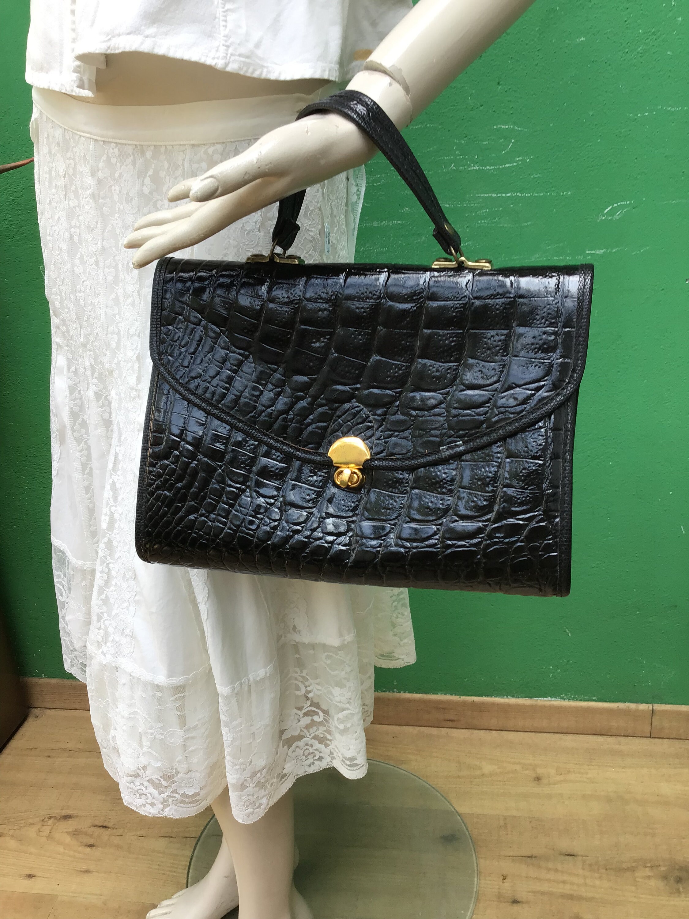 Blue Crocodile Bag Etsy Canada