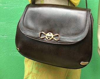 Vintage Gucci GG Logo Canvas Leather Horsebit Bucket Bag With