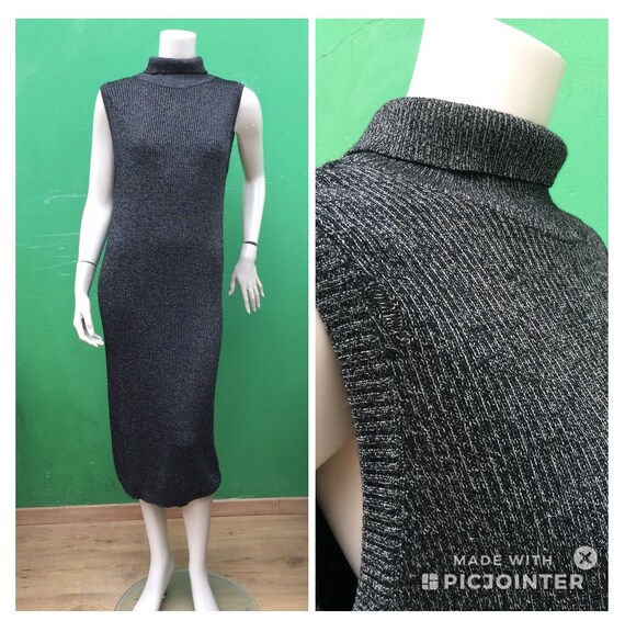 GLITTER anthrax SMANICATO DRESS High Neck Glitter