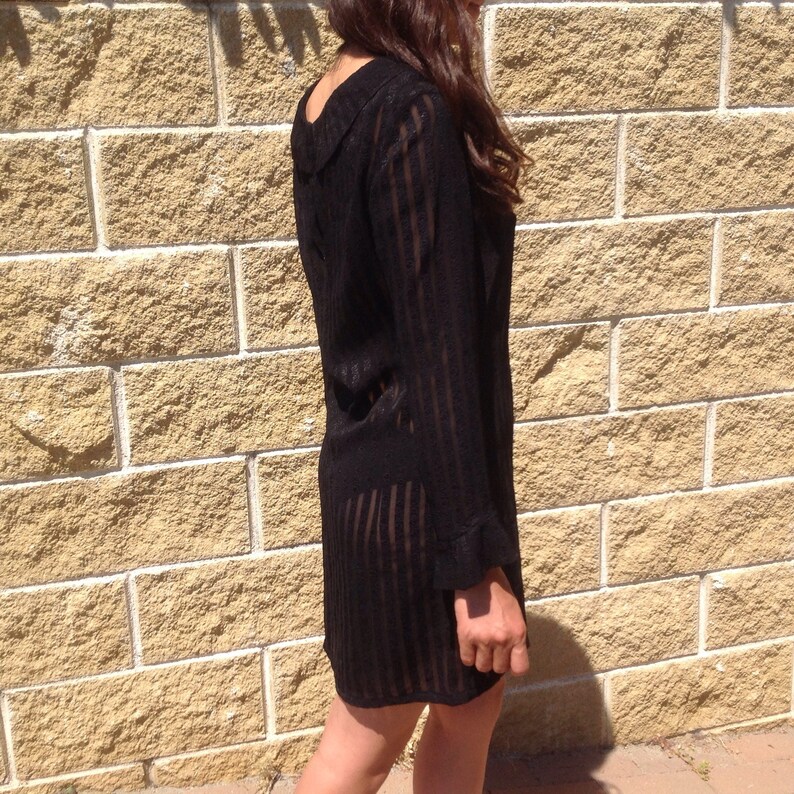 Made in Italy dress 70s sartorial dress 70s Mini Dress Sartorial MINI DRESS Sartorial dress Made in Italy Black Mini Dress