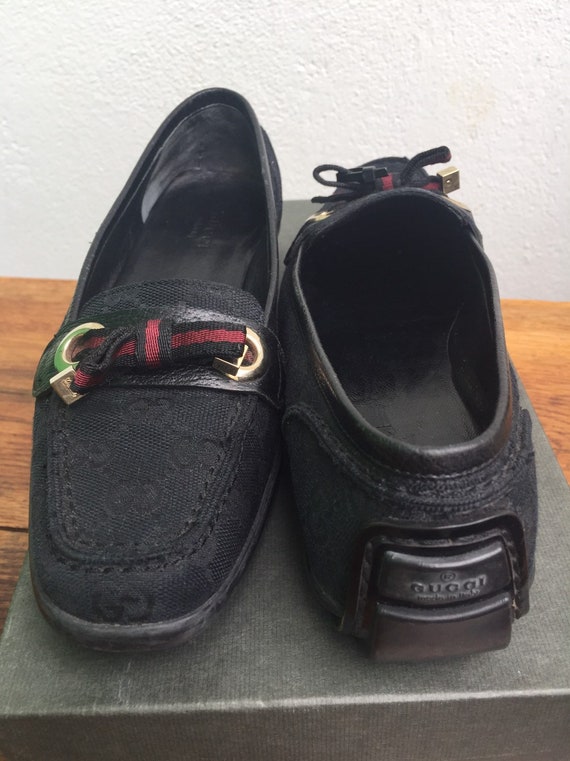 GUCCI BLACK MONOGRAM Loafers| Monogram Loafers Gucci| Black
