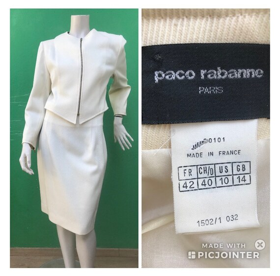 PACO RABANNE- WOOL set | Vintage Cream wool set P… - image 3