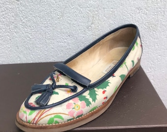 GUCCI Loafer mit Blumenmuster | Vintage Gucci Loafer | 37 Gucci Loafer mit Blumenmuster | Modische Vintage Loafer | Vintage Gucci Loafer | Gucci Loafer