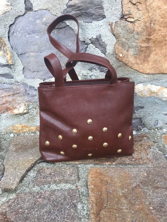 UNGARO LEATHER SHOULDERBAG Vintage Brown fashion U