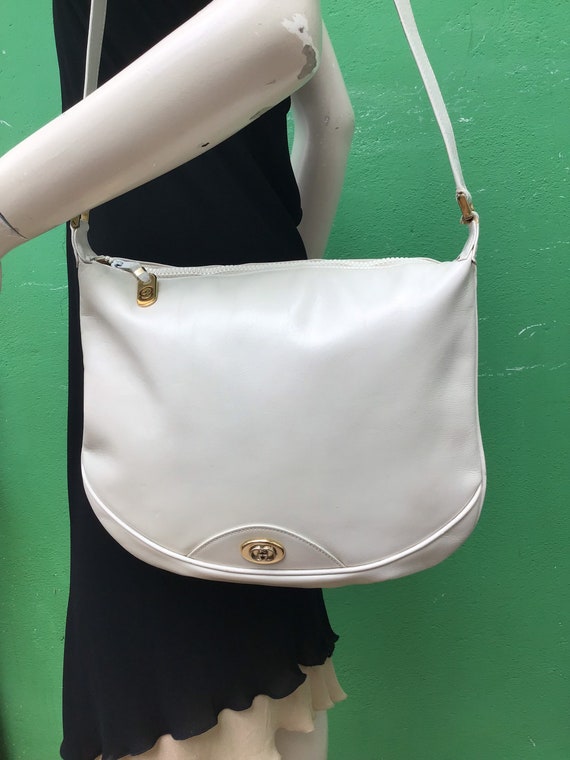 90s Authentic Vintage Gucci Hobo Bag/ivory Bag Leather/gucci -  Norway