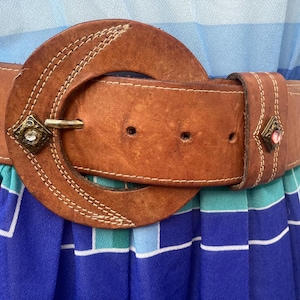 VINTAGE LEATHER BELT | Vintage Bohemian Belt | Brown Leather Vintage belt | 90s leather belt | Brown leather belt | Made in Italy belt |