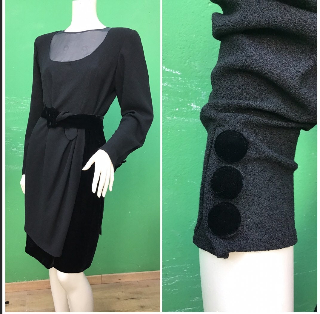 VALENTINO GARAVANI VINTAGE Dress| Luxury Velvet Black Dress
