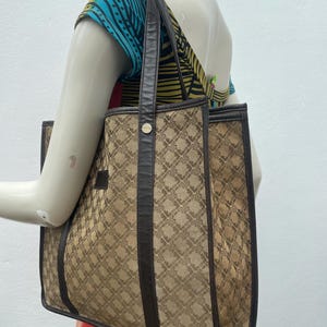 SALVATORE FERRAGAMO BAG| Monogram Salvatore Ferragamo Bag|Canvas/leather Handbag|Shopper Handbag Ferragamo|Fashionable vintage Handbag